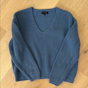 Quince Organic Cotton Fisherman’s Blue Sweater